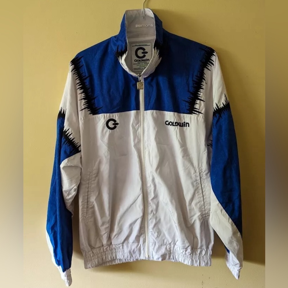 Goldwin International Made in Japan Blue and White Ski Jacket Boxy Fit Size L